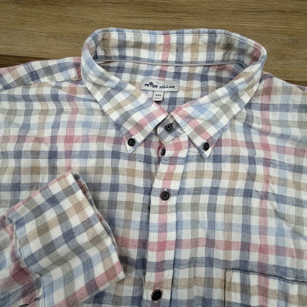 Peter Millar Soft FLANNEL Button Shirt  -XXL MULTICOLOR -GOLF